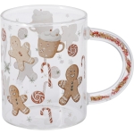 Γυάλινη κούπα με Gingerbread 450ml 8x10cm